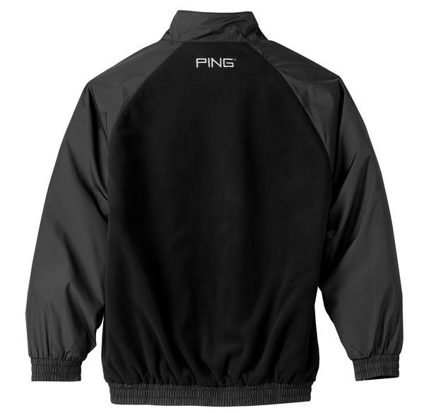 PING Golf NEW Mens Size LARGE 1/4 Zip BLACK Fleece Jacket Windshirt 