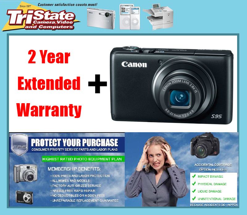 Canon Powershot S95 BLACK Digital Camera+ 2yr Wrnty NEW 13803126556 