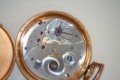 Vintage ELGIN Pocket Watch Rose Colored Dial 10K gold 15 jewels  