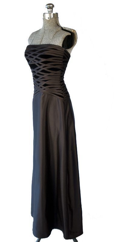 Exquisite TADASHI Strapless Chocolate Brown DRESS 6P  