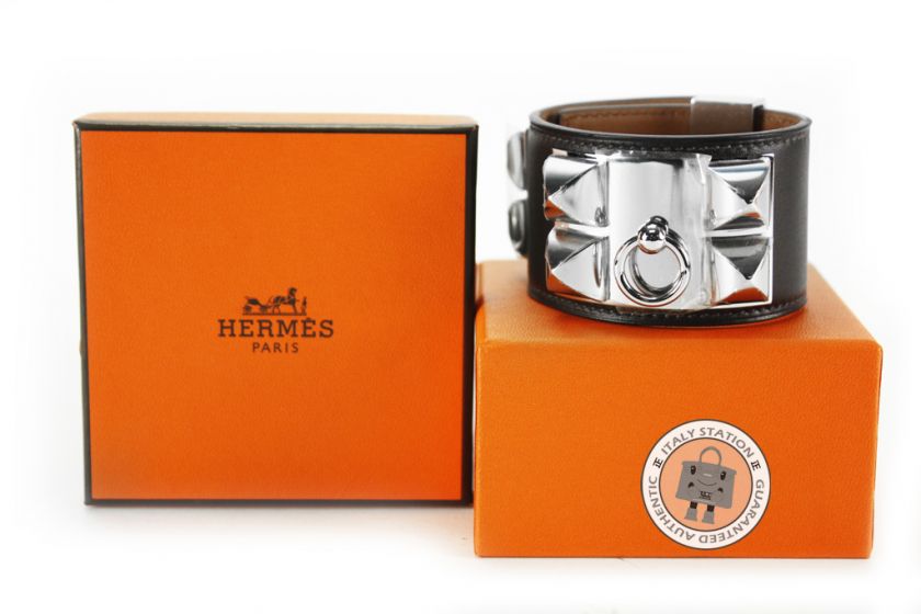   NEW HERMES CDC COLLIER DE CHIEN CHOCOLATE CHAMONIX BRACELET PHW  