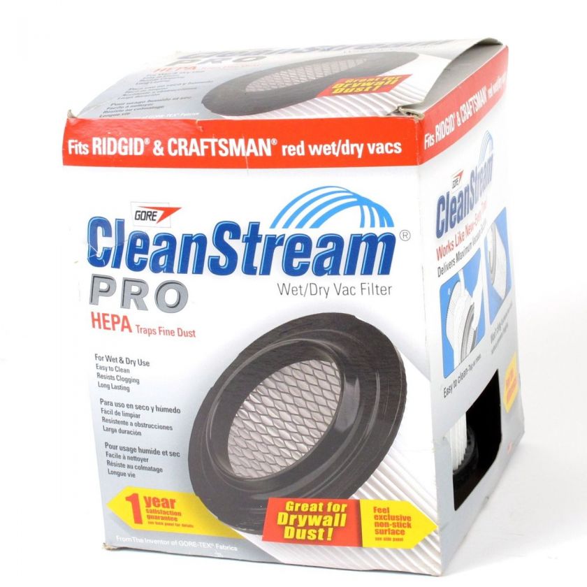  CleanStream Pro Wet/Dry Vac HEPA Filter for Rigid & Craftsman  