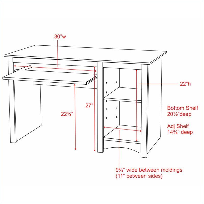 Prepac Sonoma Small Wood Maple Computer Desk 772398500270  