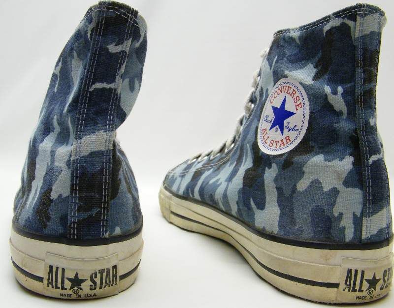 MENS VTG CONVERSE CHUCK TAYLOR USA CAMO BLUE SHOES 12  