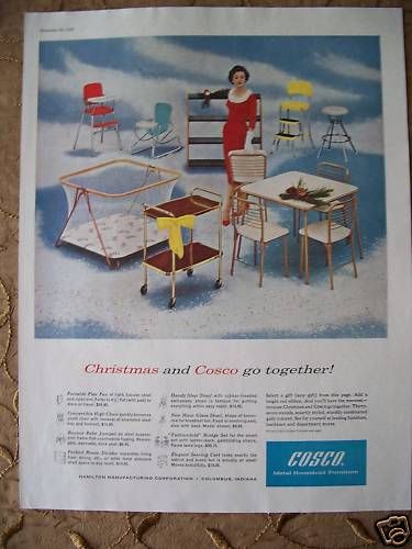 1958 Vintage COSCO Step Stool Table Chairs Xmas Ad  