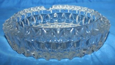 Vtg Crystal Glassware Diamond Point ? Ashtray  