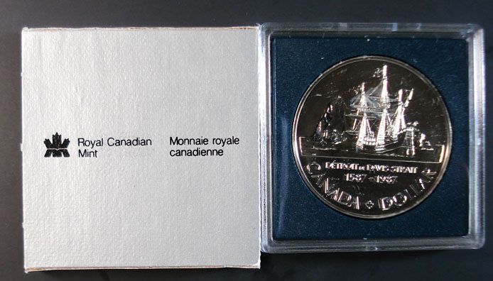 1987 DETROIT de DAVIS STRAIT CANADIAN SILVER DOLLAR  