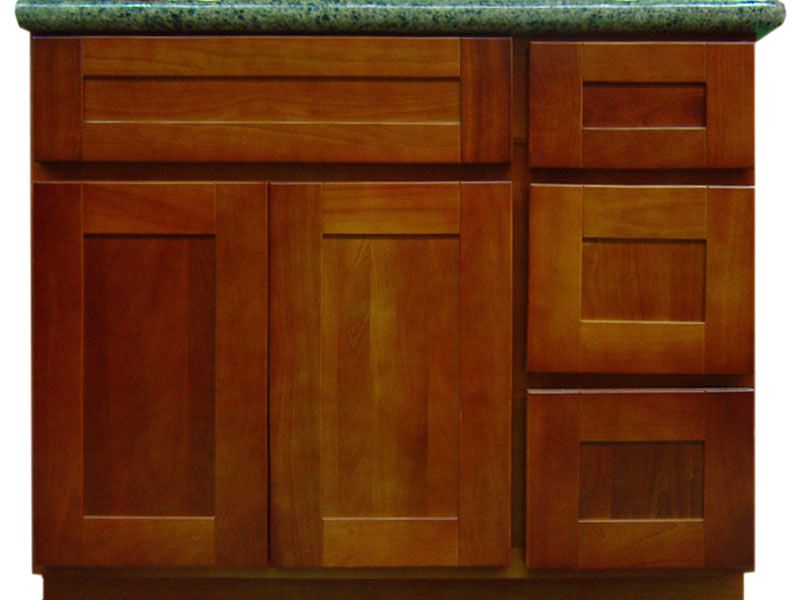 36 Elegant Cherry Bathroom Vanity Cabinet w/ R Drawers  