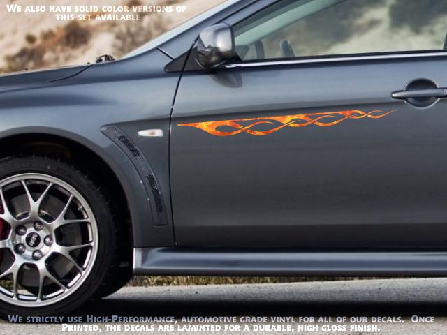 TRUE FIRE Pinstripe Flame decals for PT Cruiser HHR Mustang Camaro 