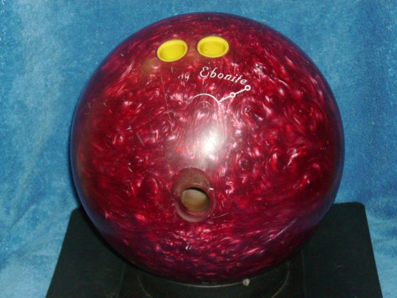 VINTAGE EBONITE 14 LB BOWLING BALL PINK SWIRL ROSE  