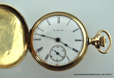 Antique Elegant 1907 0s Elgin Pocket Watch BWC Co 14k Gold To Assay 