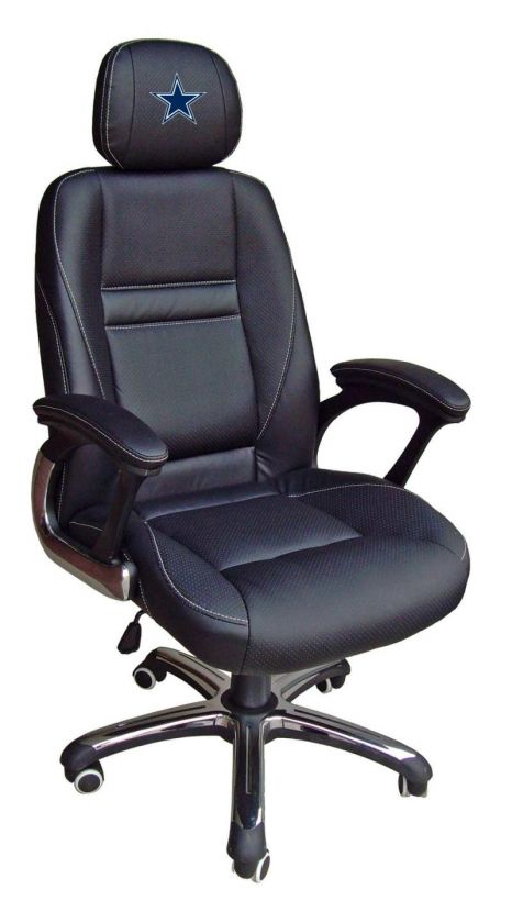   Cowboys NFL Head Coach Black Leather Executive Office Chair  