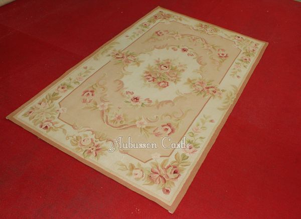 3X5 Shabby French Chic Aubusson Rug ~ LIGHT PINK IVORY CREAM Subtle 