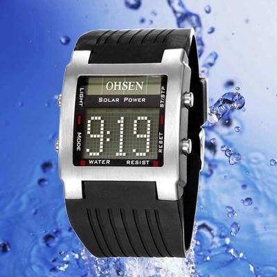 New COOL BLACK OHSEN Digital Waterproof Mens Sports Watch GOOD GIFT 