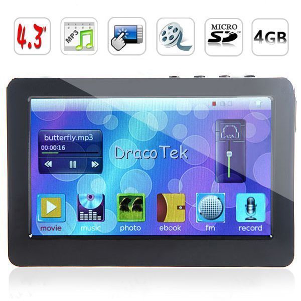   Screen MP4 MP5 Player 4GB (MultiMedia player, FM, Game, TV OUT)  