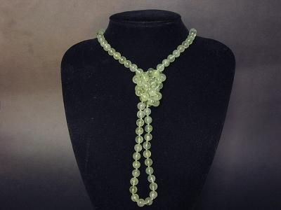 Necklace Green Garnet 60 8mm Round Beads 14K  