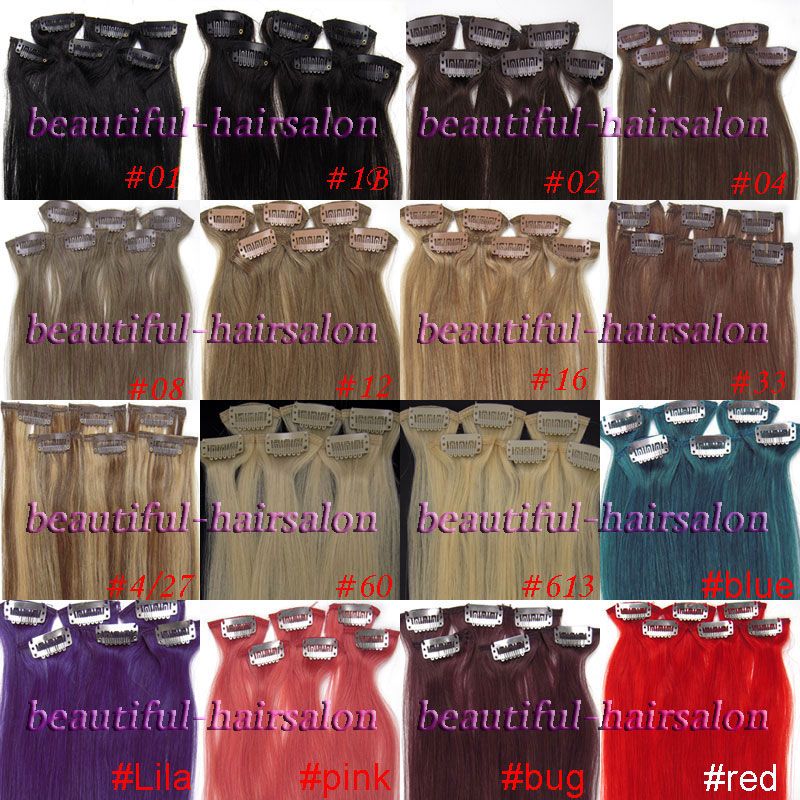   On Asion 100% Real Human Remy Hair Extensions 14colors &36g/set  