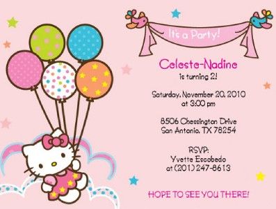 HELLO KITTY Invitations   PHOTO   TICKET   MORE  