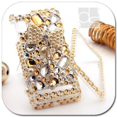  Bling Gold Crystal Gem Hard Skin Case Cover For T mobile HTC Mytouch 