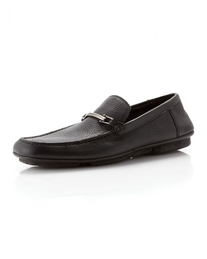 Hugo Boss Mikaro Pebble Leather Loafer, Black  