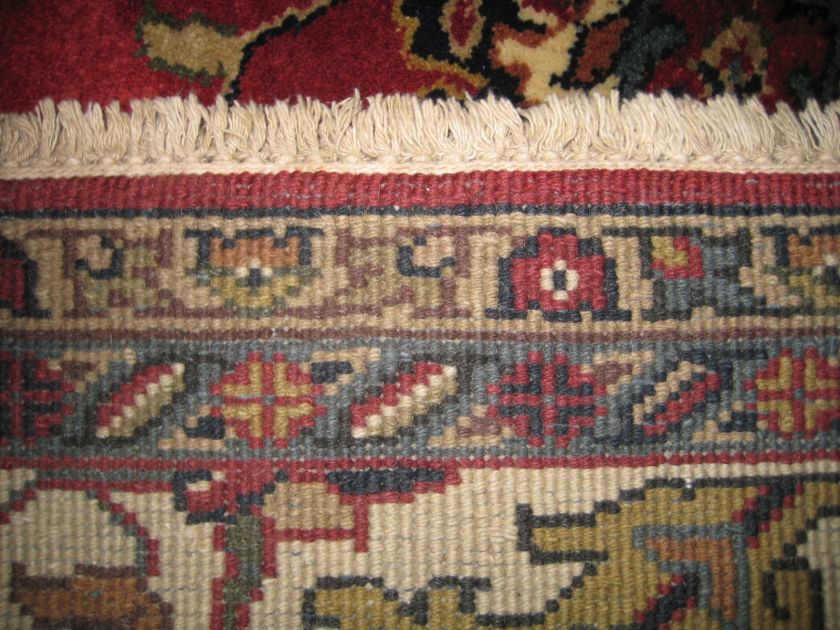 8x10 Red Ivory & Navy Handknotted Wool Traditional Persian Oriental 