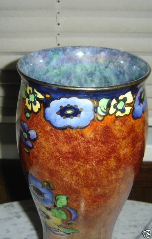 REGAL WARE RPC MADE IN ENGLAND HAND PAINTED FLORAL VASE  