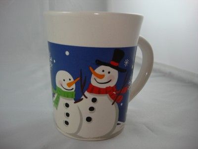 Christmas red gift box happy snow man couple Coffee Mug  