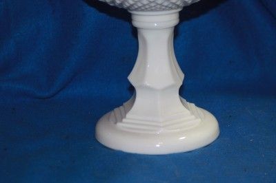 HUGE WESTMORELAND MILK GLASS UNUSUAL COMPOTE SAW TOOTH  