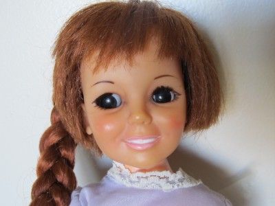 Vintage 1968 Ideal Crissy doll with growing hair in purple dress 18 