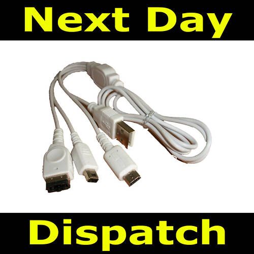 in 1 USB Charger Cable for Nintendo NDS DS Lite & DSi  