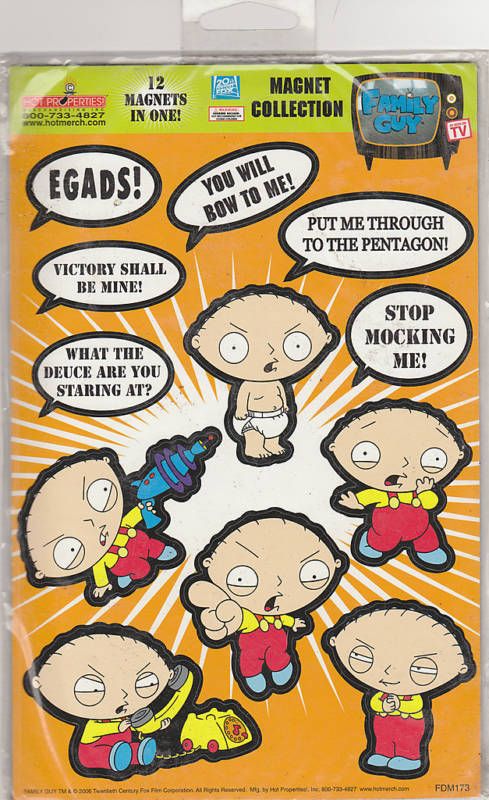 Stewie 12 pc sheet magnets family guy set 2006 NIP ++++  