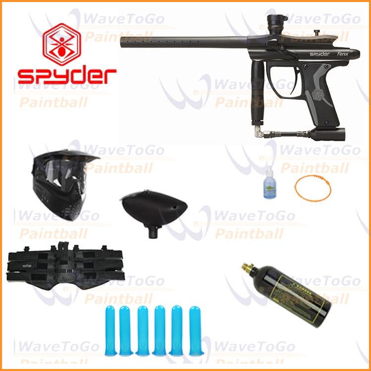 Kingman 2012 Spyder Fenix Paintball Gun 6+1 Package   Diamond Black 