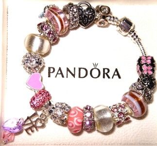 AUTHENTIC PANDORA SILVER 925 BRACELET SET W/ BOX & BAG I LOVE U PICK 