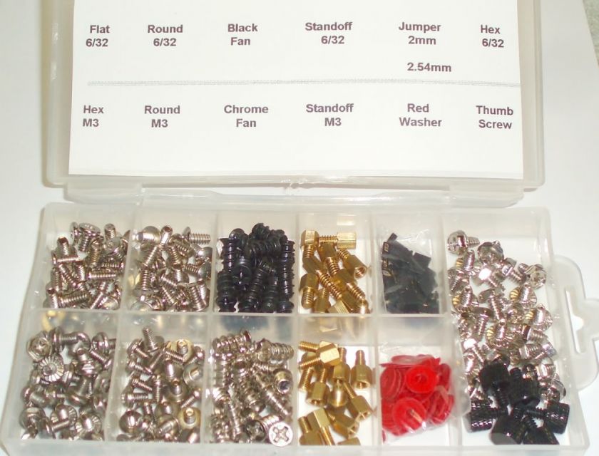 500 pc Computer Screw & Standoffs Kit / Thumb Screws  