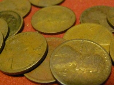 1912 D Circulated Partial Roll (45 pcs) of Lincoln Wheat Cents  