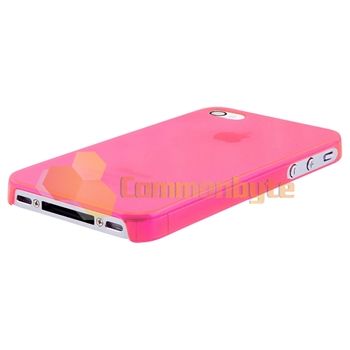 Clear Red Plastic Hard CASE+PRIVACY LCD Filter Protector for iPhone 4 