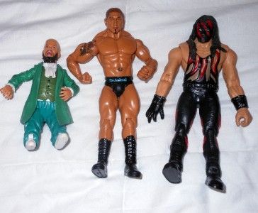 HUGE WWE TOY LOT~FIGURES, MASK, BELT~44 PIECES 1999 2010 VGUC~ROCK 