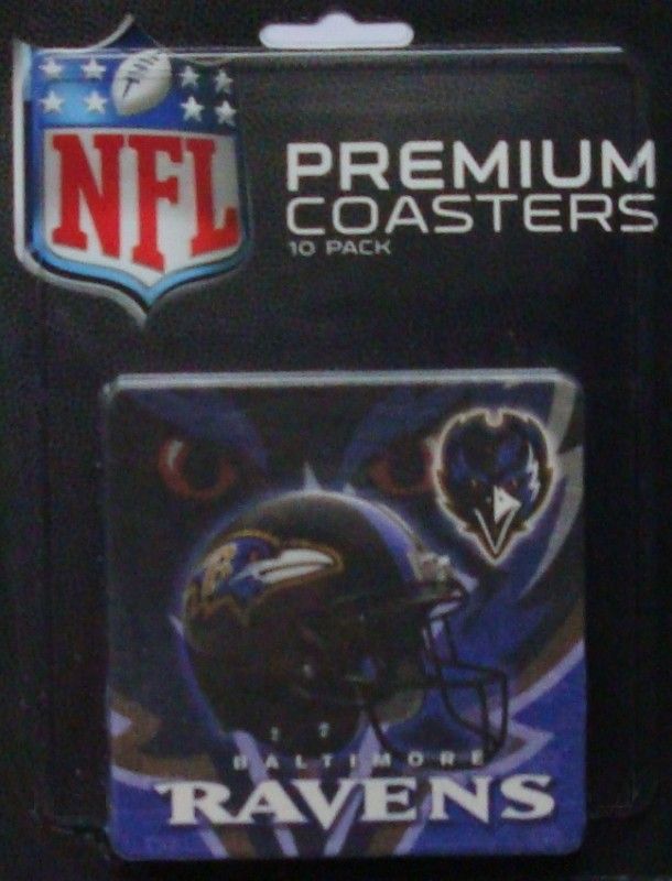 Baltimore RAVENS Set 10 PREMIUM Cup Mug COASTERS NEW  