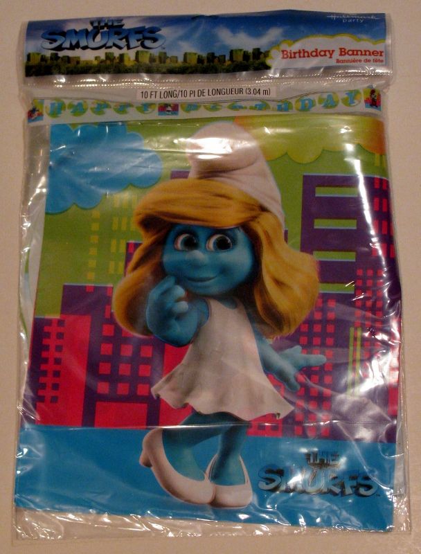 The Smurfs Happy Birthday Party Plastic Banner Hallmark  