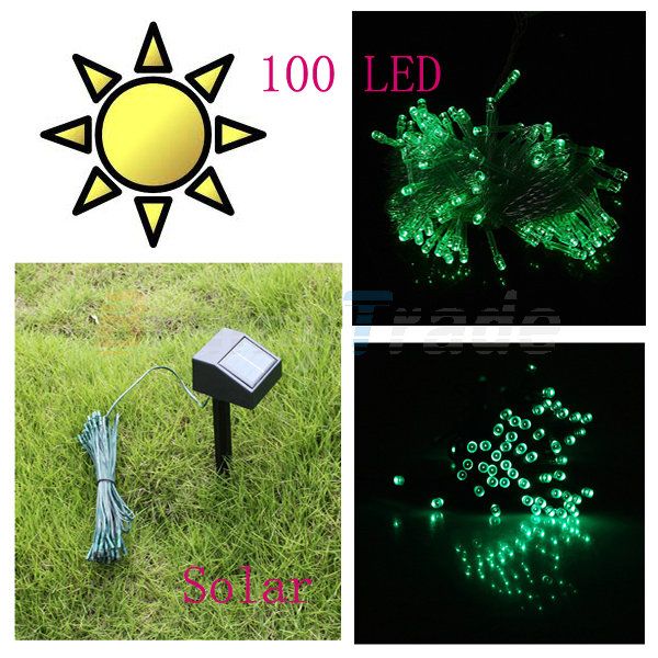 Solar Power Red 60 LED String Fairy Light Xmas Christmas Party Outdoor 
