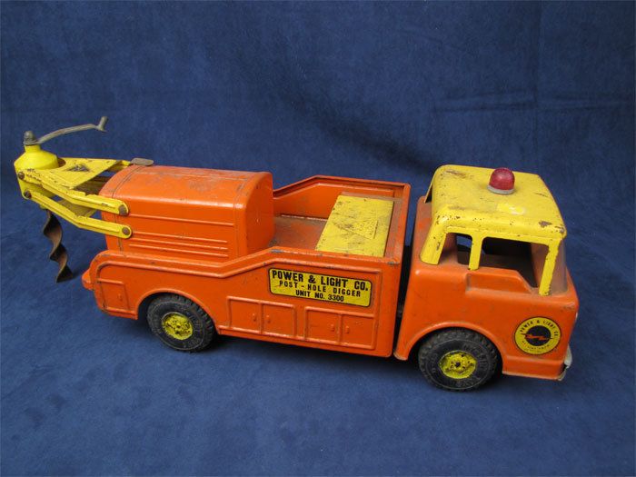 Vintage Nylint Power & Light Post Hole Truck & Trailer  