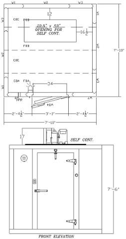 US Cooler 8x8 I/D Walk in FREEZER Top Mt. Refrig. NEW  